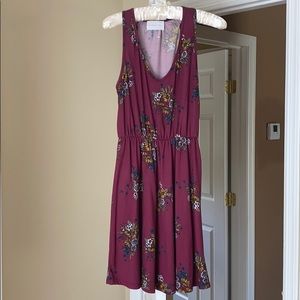 French Grey- Purple Floral Dress